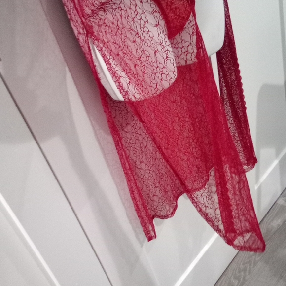 Vintage Chantilly Lace Cardigan Duster / Slip Robe - Picture 3 of 16